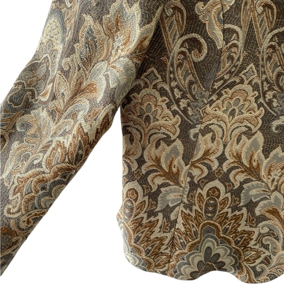 Vintage Focus 2000 Green Floral Brocade Blazer Size 12P - Picture 4 of 8
